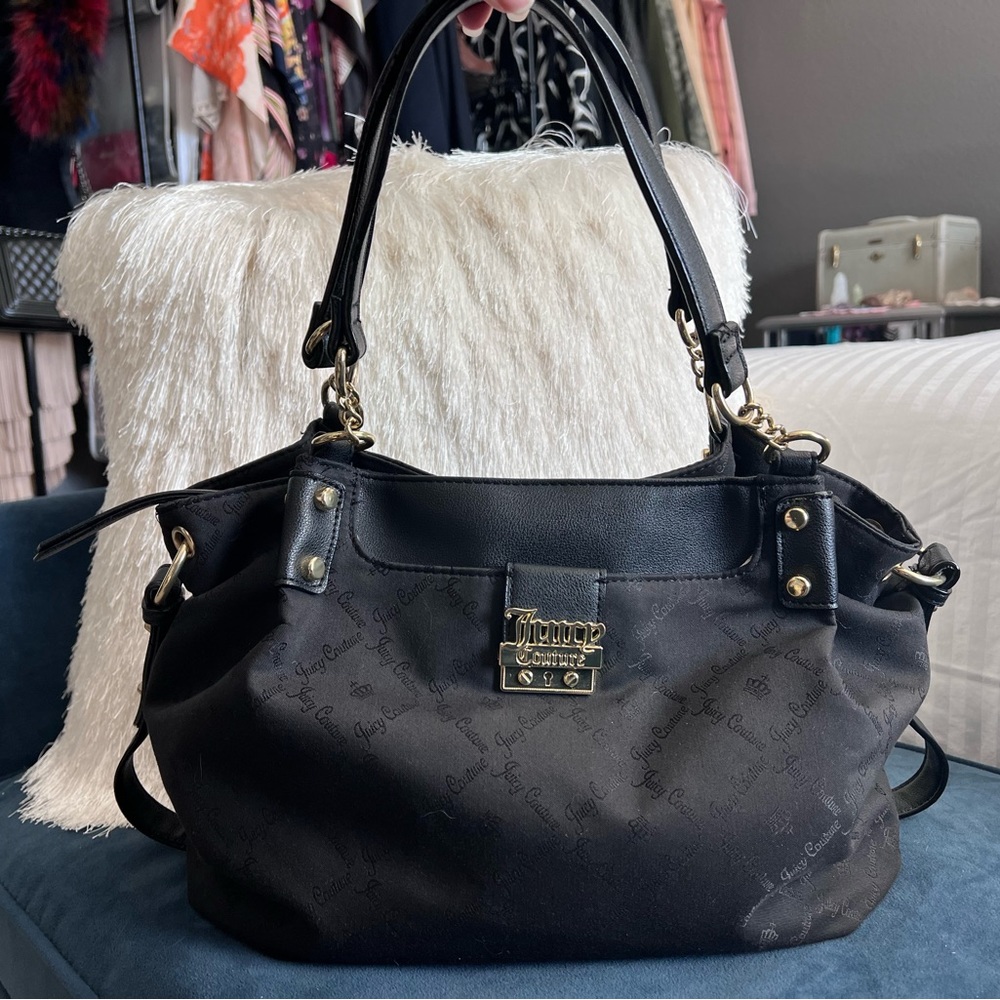 Juicy Couture Black on Black Signature Canvas Bag